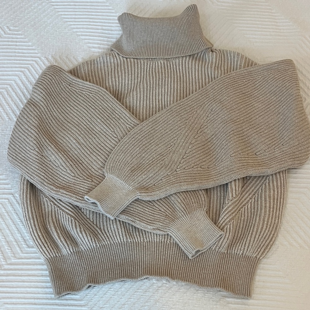 DKNY Cozy Beige Turtleneck Sweater
